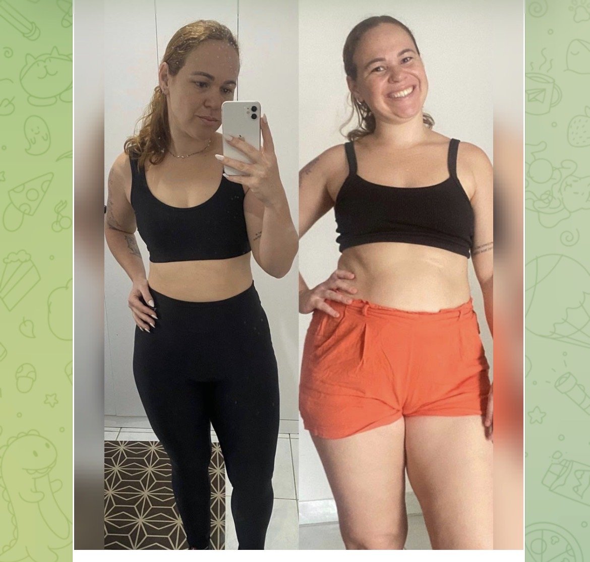 Antes e depois de uma Musa que perdeu 12kg